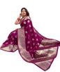Vamika Weaving Banarasi Jacquard Purple Kanjivaram Saree