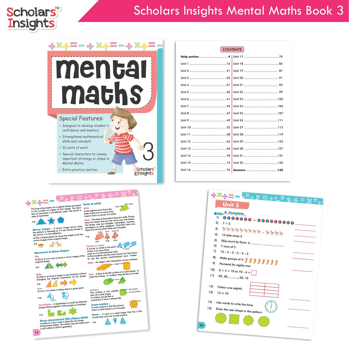 Scholars Insight Combo Set of Mathematics Workbooks For Grade 3| Set of 3| Problem Solving Book for Kids