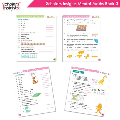 Scholars Insight Combo Set of Mathematics Workbooks For Grade 3| Set of 3| Problem Solving Book for Kids