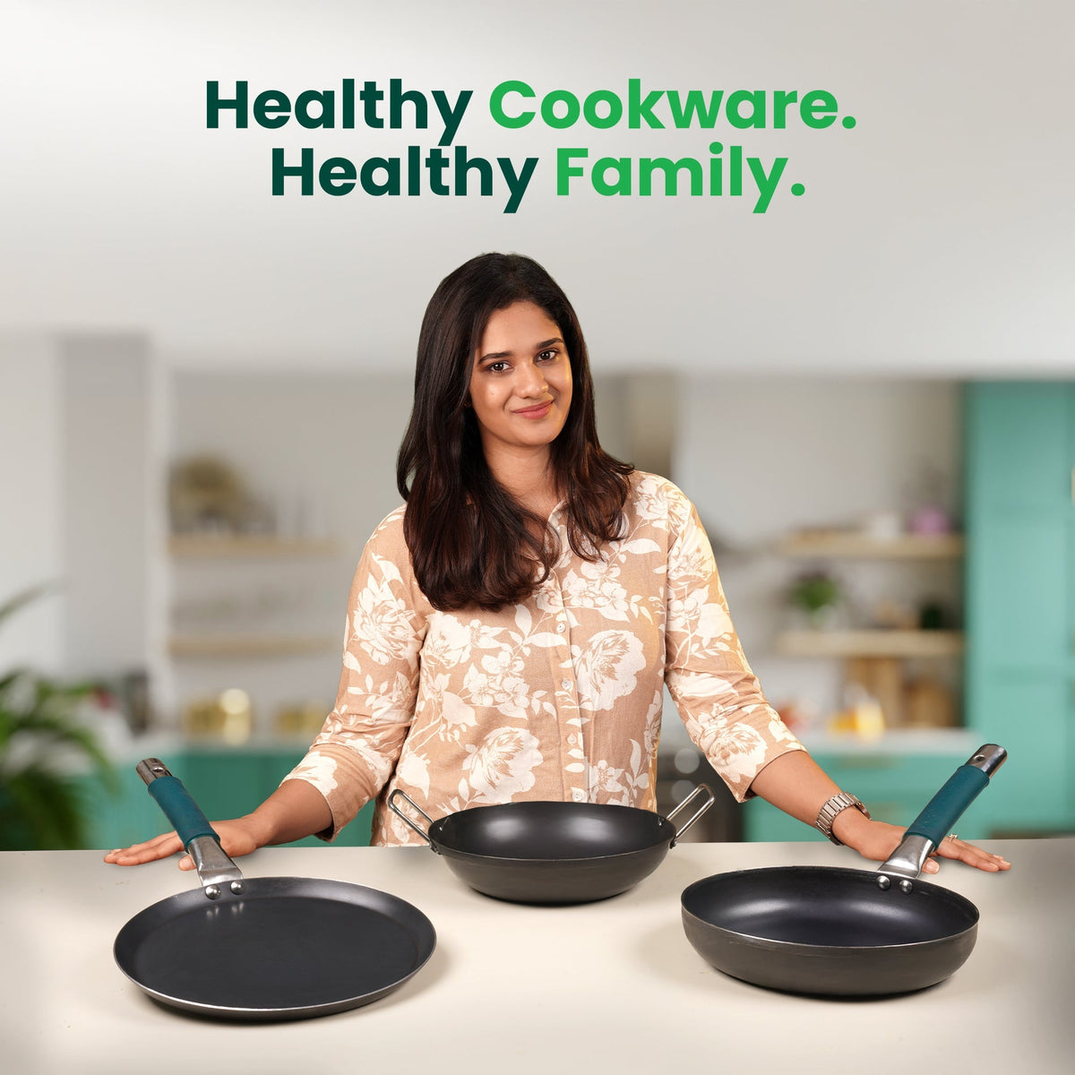 The Indus Valley 100% Pure Iron Cookware Set: Kadai+ Tawa+ Fry Pan, Toxin-free Sheet Iron, Pre-seasoned, Induction & Gas, Kitchen Set for Home, Tadka Pan