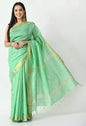 Mominos Fashion Moeza Sea Green Bhagalpuri Handloom Silk Raj Shree Saree with unstitched Blouse piece