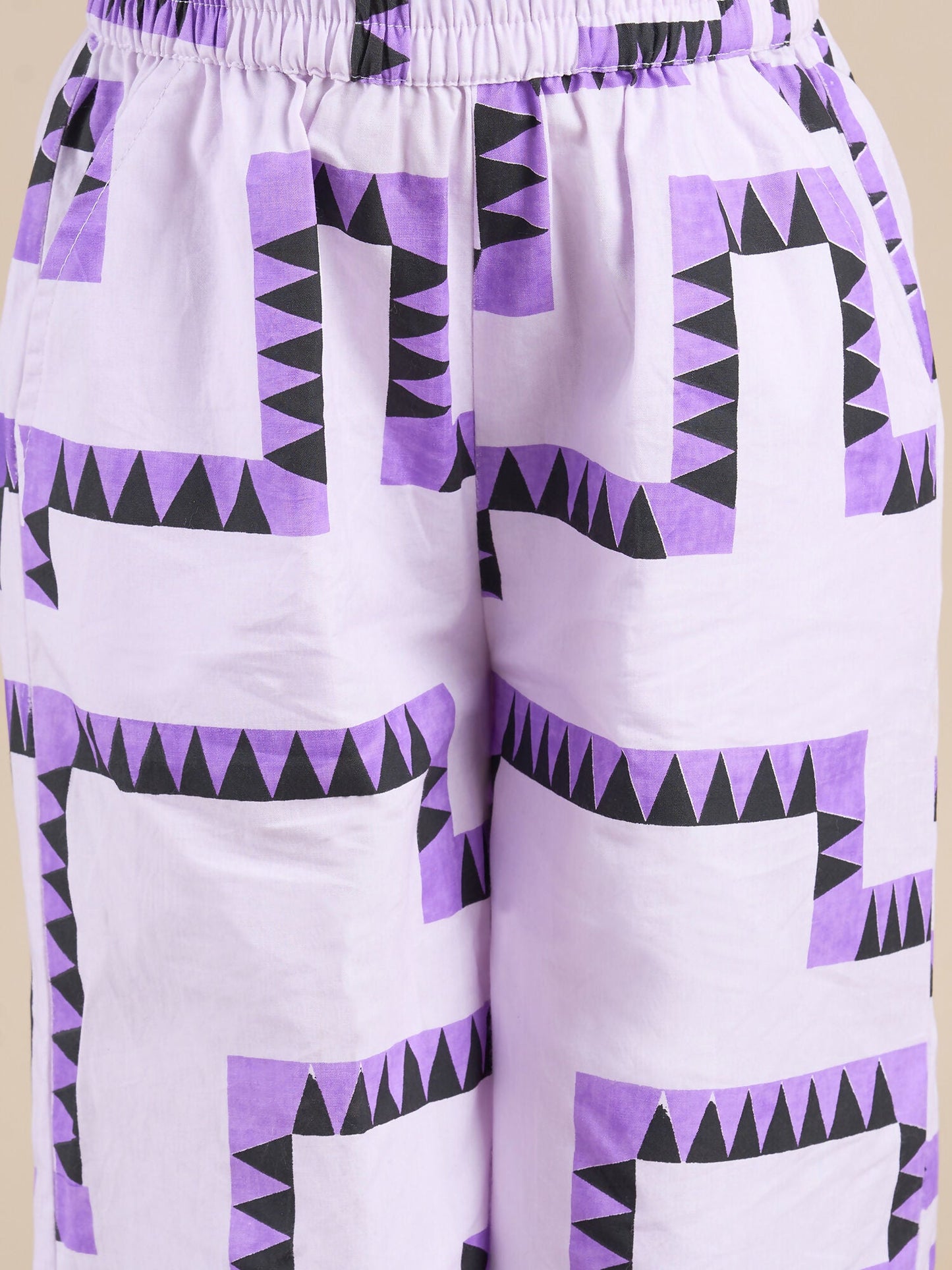 Snakes and Ladders Girls Purple Table Print Top and Pant Set from Siblings Collection