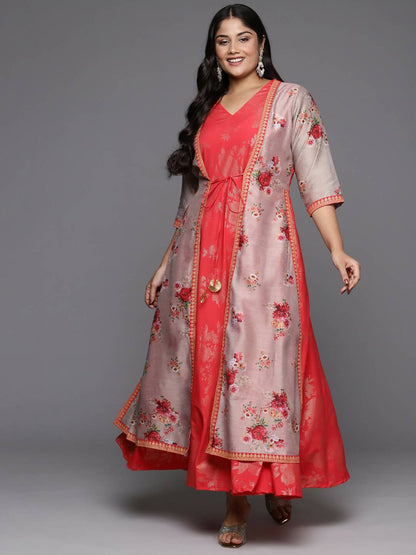Ahalyaa Women's Traditional wear Ethnic Dress - Red