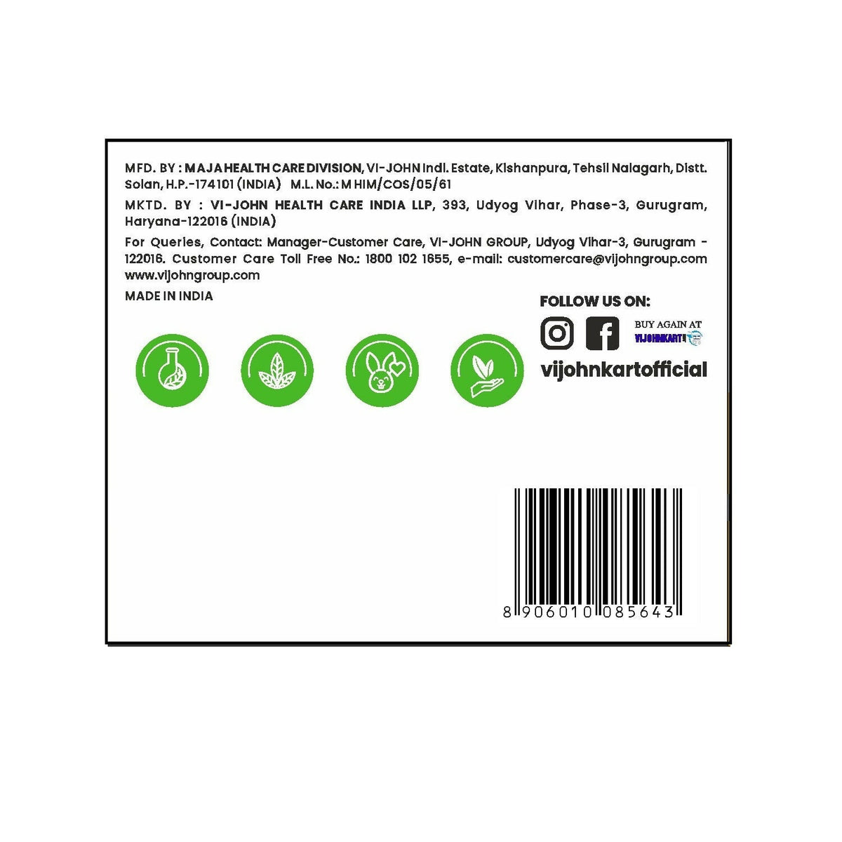 VI-JOHN Prakritik Vitamin C & Turmeric Face Pack Fades Dark Spots, 100% Natural Bio Actives