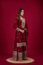 Teeya Creation Maroon Color Chinnon Silk Heavy Embroidery Work Fully Stitched Sharara Suit