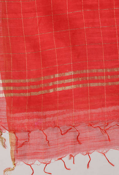 Mominos Fashion Moeza Women's Cotton Zari Box Red Dupatta