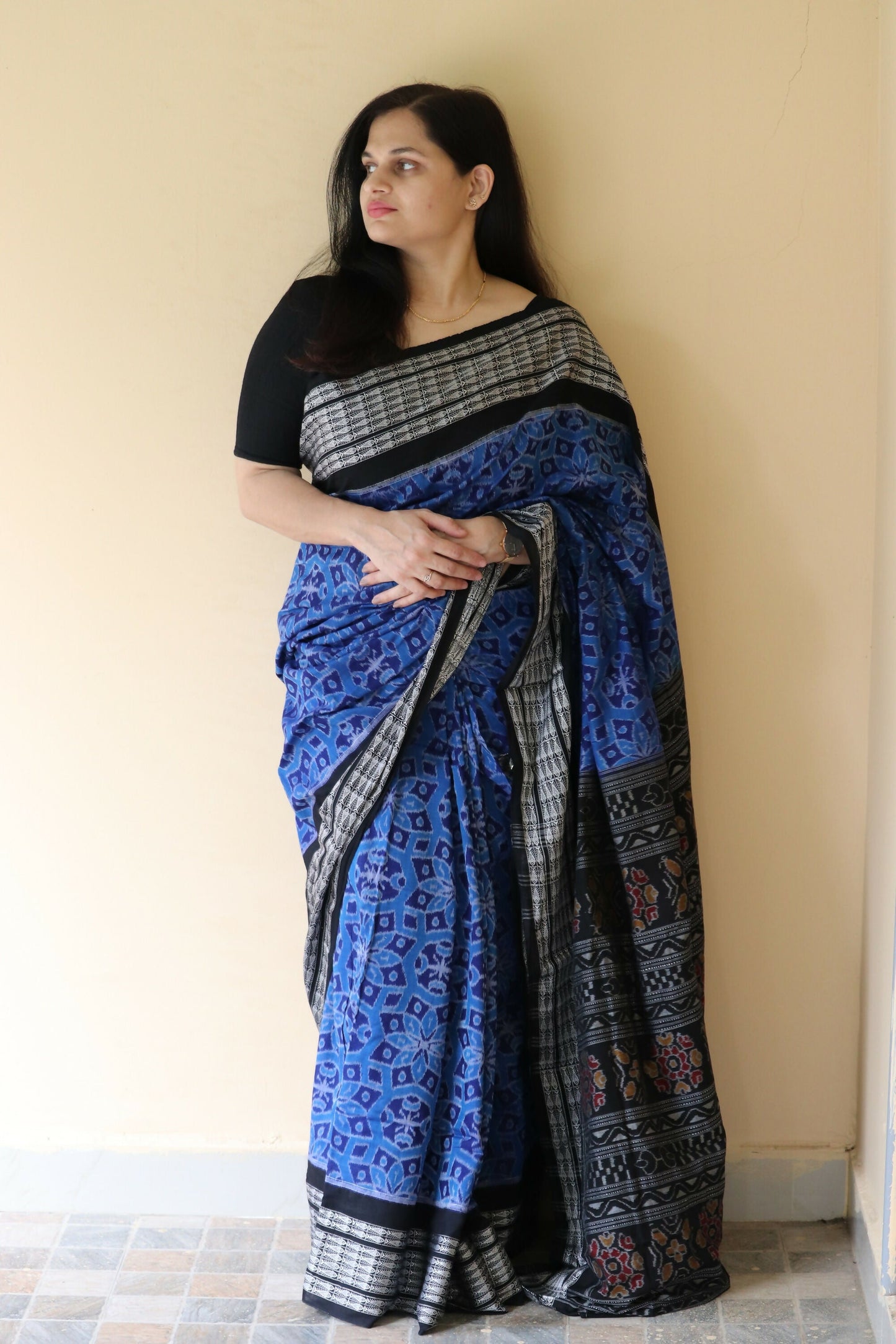 Earthyweaves Krishnakriti Sambalpuri Saree