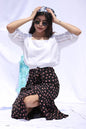 Diva Globe White Akoba Sleeved Overlap Top