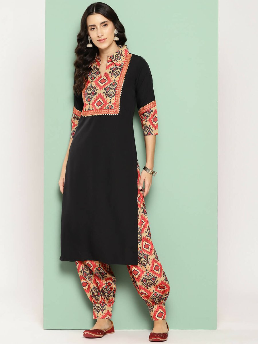 Ahalyaa Women's Traditional wear Kurta Set - Black