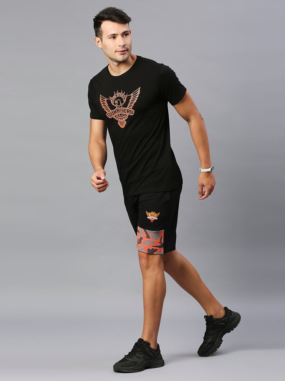 Fancode Sunrisers Hyderabad Logo Print Round Neck Cotton IPL T-shirt