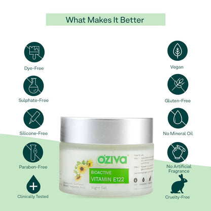 OZiva Bioactive Vitamin E122 Night Gel