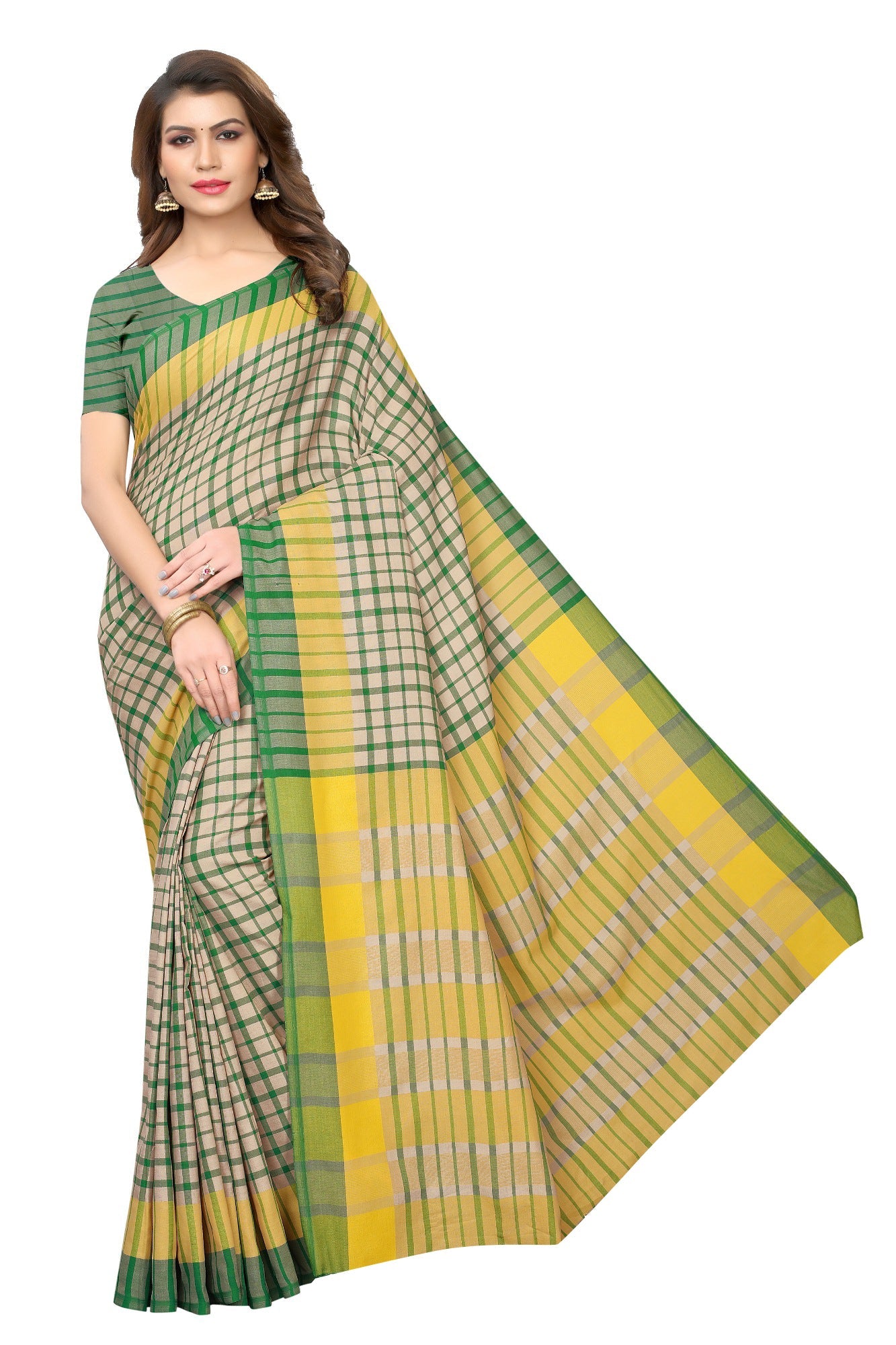 Vamika Cream Cotton Silk Weaving Saree