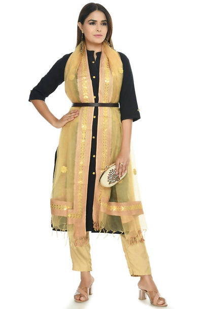 Mominos Fashion Golden Orgenza Gota Patti Dupatta