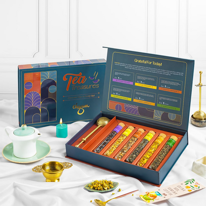 Chayam Assorted Tea Gift Set With Brass Infuser