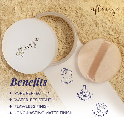 Aflairza Loose Setting Powder with Universal Shades for Long-Lasting Oil Control, Blurs Pores & Smooth Finish