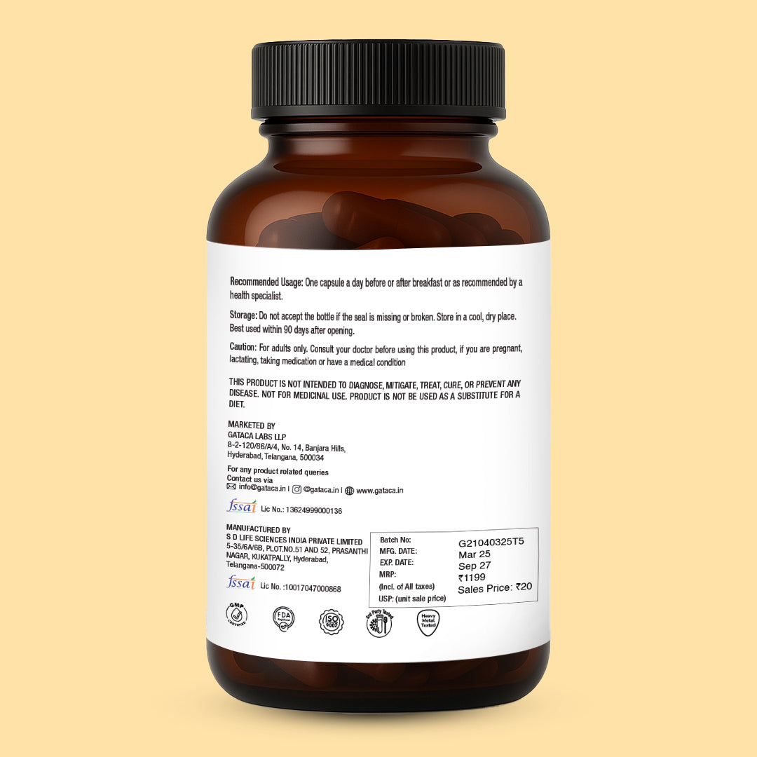 GATACA Pure Betaine TMG - 500 mg Capsules