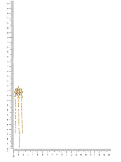 Ruby Raang Gold Long Kundan & Pearl Dangler Earrings