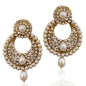 Gold-Polished Alloy Traditional Look Pearl Studded Earrings - The Pari