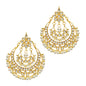 Gold-Polished Alloy Kundan & Pearl Chandbali Earrings - The Pari