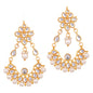 Gold-Polished Alloy Kundan & Pearl Chandbali Earrings - The Pari