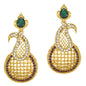 Gold-Polished Alloy Peacock Shaped Designer Earrings - The Pari