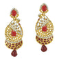 Gold-Polished Alloy Traditional Look Pearl Studded Earrings - The Pari