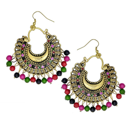Gold-Polished Alloy Oxidised Designer Earrings - The Pari