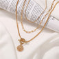 Gold-Polished Alloy Layered Designer Short Necklace - The Pari