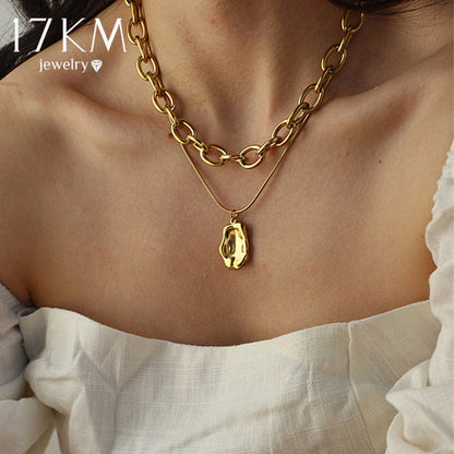 Gold-Polished Alloy Layered Designer Short Necklace - The Pari