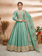 Myra Sea Green Art Silk Embroidered Anarkali Suit