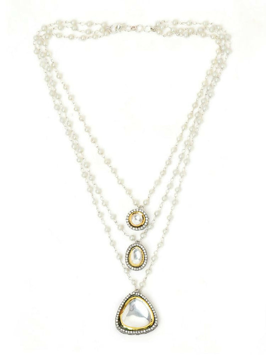 Beaded Layered Kundan Necklaces - Ruby Raang