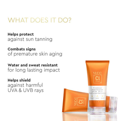 VLCC Clinic ProDefence Water Resistant SPF 60 PA+++ Sun Screen Gel Crème