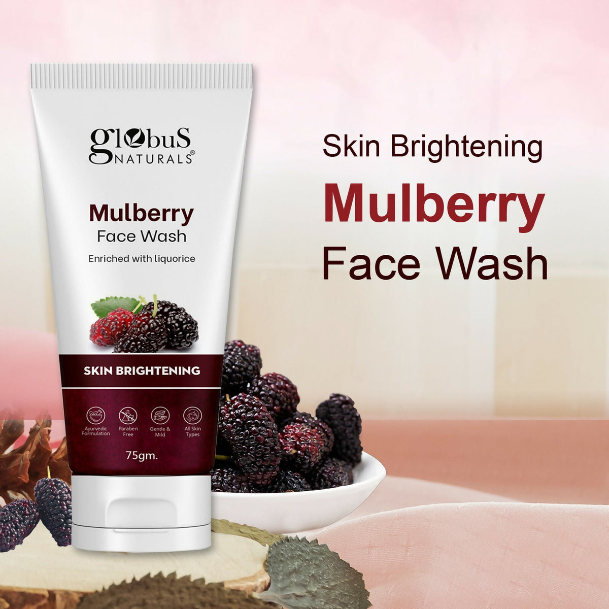 Globus Naturals Mulberry Fairness Face Wash, Suitable For All Skin Types