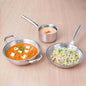 The Indus Valley TurboCuk Tri-ply Stainless Steel Cookware Set: 2.2L Kadai+ 1.4L Frypan+  1.2L Tea/Milk pan, Premium Quality, 3 Layer Thick Body, 100% Toxin-free, Non-stick, Induction & Gas