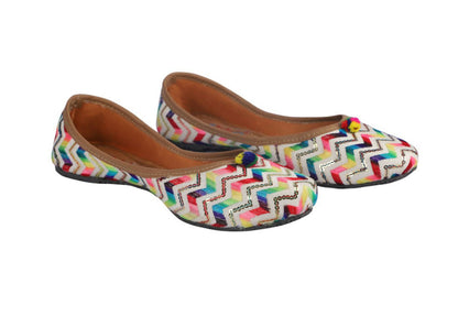 Tiny Bugs Girls Hand Crafted Ethnic Juttis - Multi