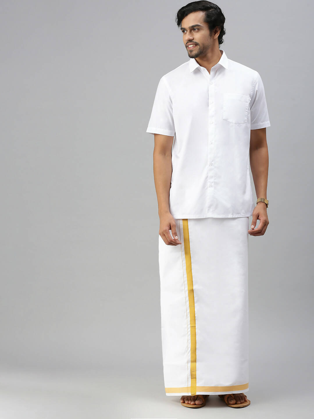 Ramraj Cotton Mens Half Sleeve White Shirt Plus Size - Soft Touch Cotton