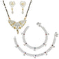 AanyaCentric Gold-Polished Mangalsutra Pendant Earring Set & Silver Plated Anklet