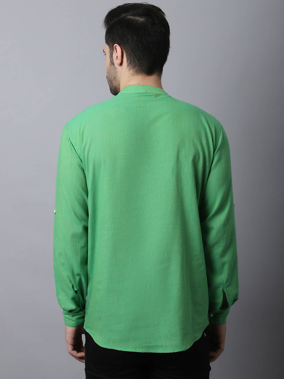 Even Apparels Green Pure Cotton Men's Kurta With Side Placket