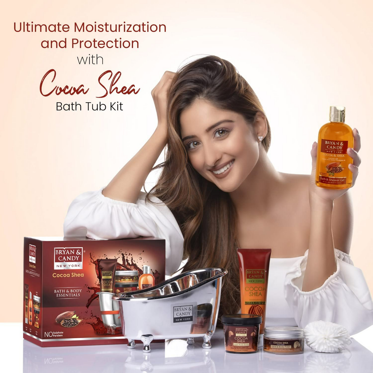 Bryan & Candy Cocoa Shea Bath Tub Collection Gift Set Kit