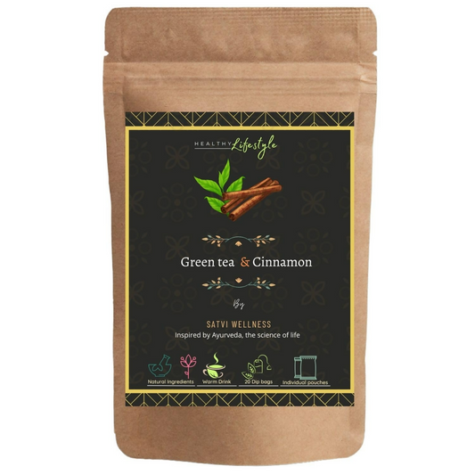 Satvi Wellness Blend Of Green Tea And Cinnamon Tea Bags