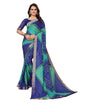 Vamika Blue Georgette Printed With Lace Saree (VERA BLUE)
