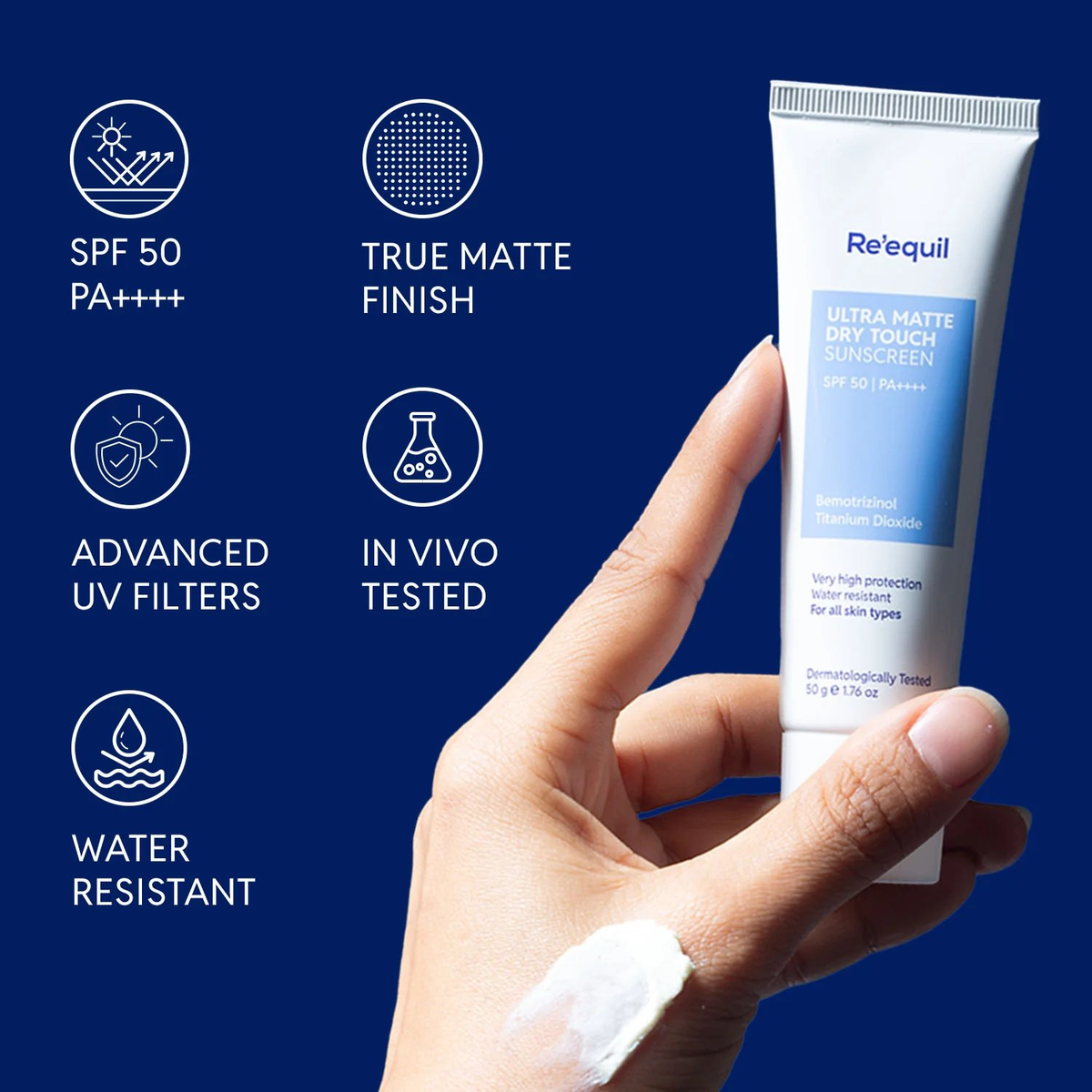 Re'equil Ultra Matte Dry Touch Sunscreen Gel SPF 50 PA++++