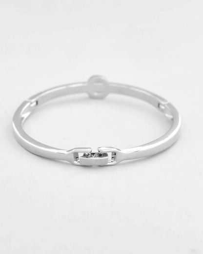 VOJ Silver Plated AD Crystals Studed Bracelet