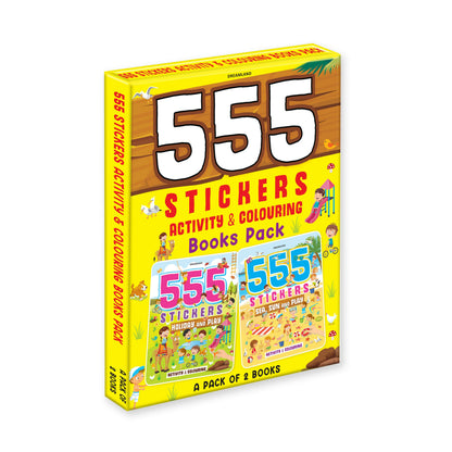 Dreamland 555 Stickers and Activity Books Pack -A Pack of 2 Books : Children Interactive & Activity Book