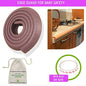 Safe-O-Kid Unique High Density 2 Mtr Long U - Shaped 4 Edge Guard Strips - Brown