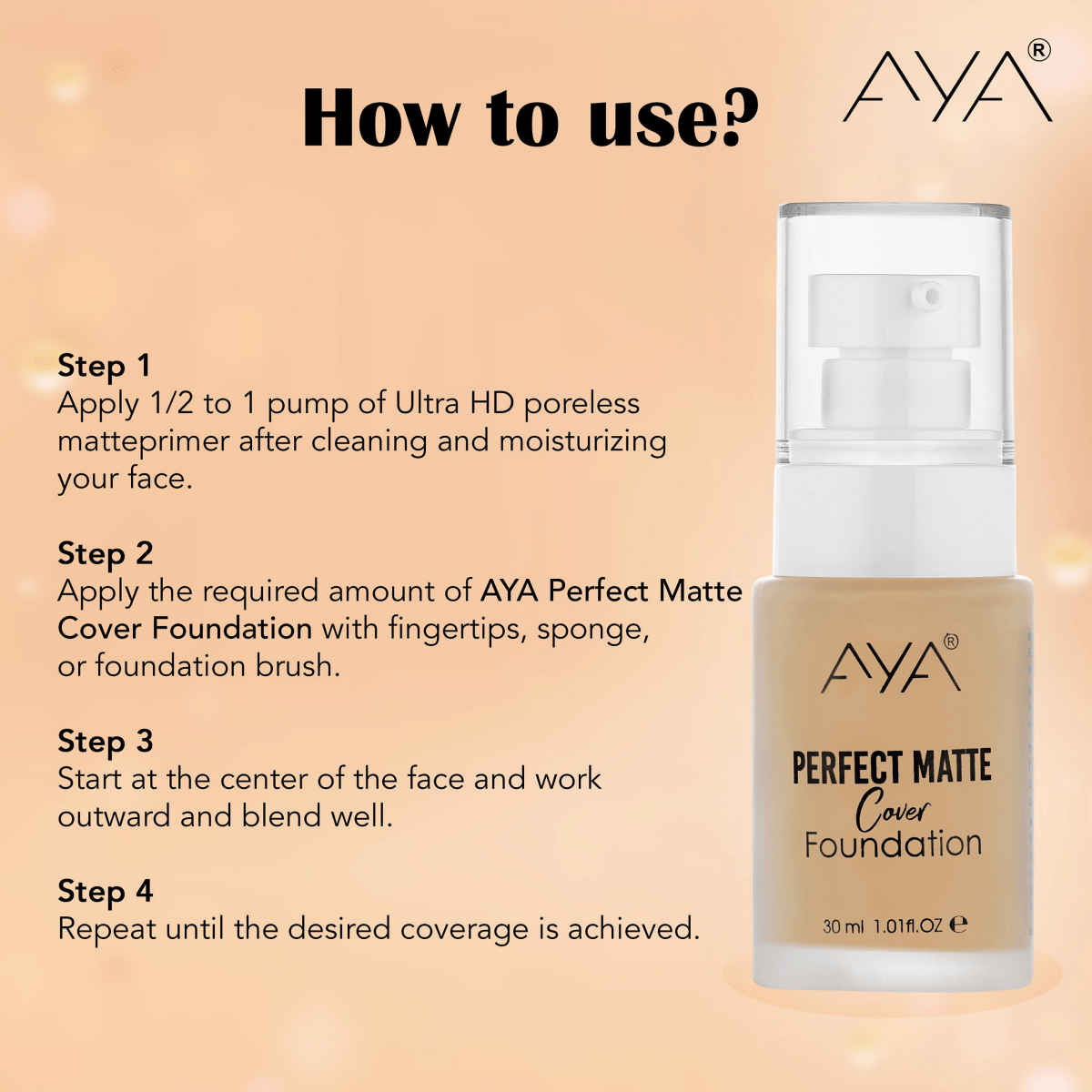 AYA Perfect Matte Cover Foundation - 01 Ivory