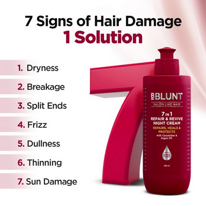 BBlunt 7 in 1 Repair & Revive Night Cream to Heal & Protect Hair Overnight