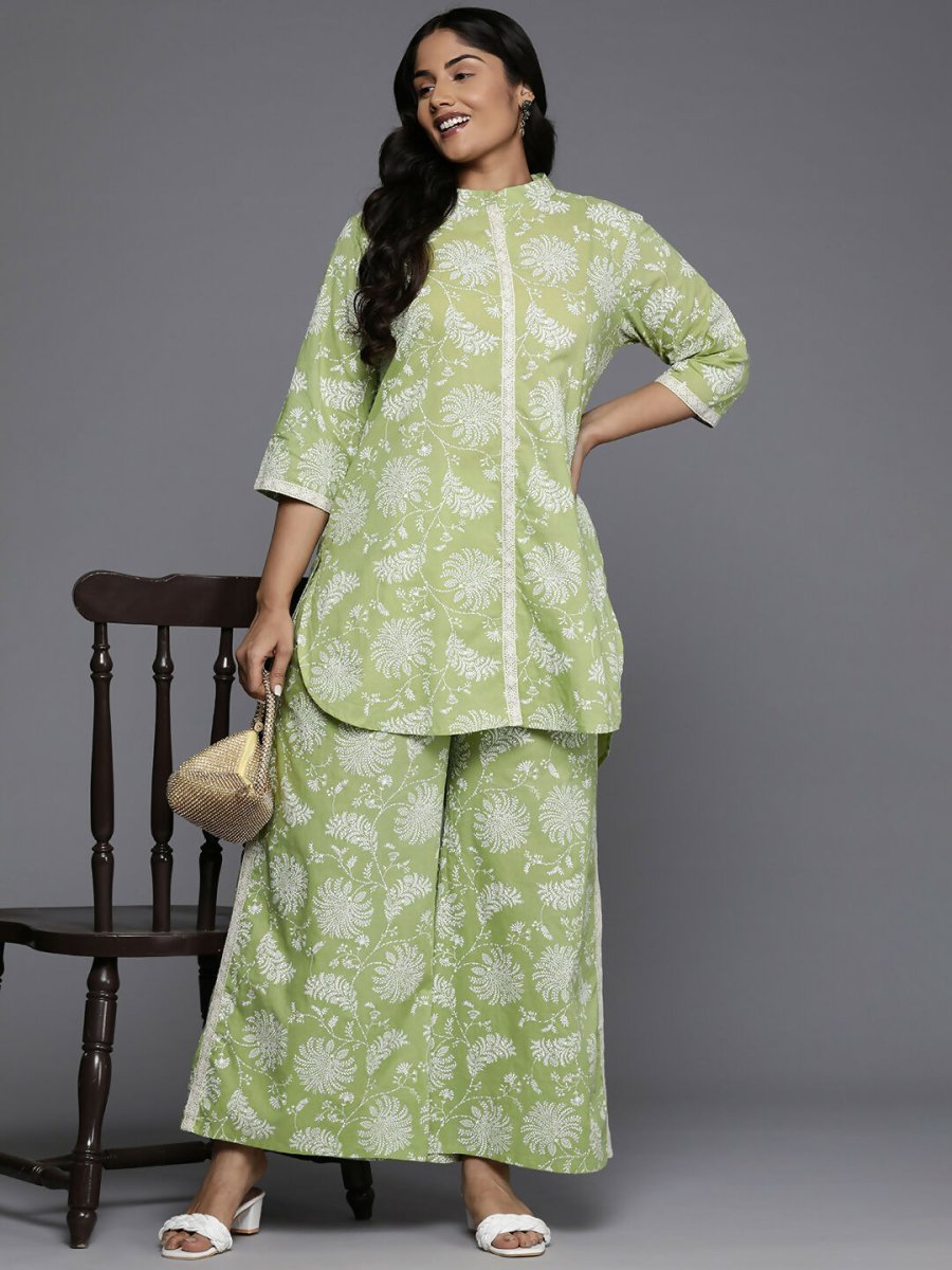 Ahalyaa Women's Traditional wear Co-ords - Green