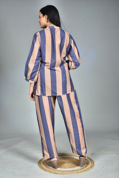 Morchari Digital Print Semi Muslin Co-Ord Set Top & Trouser-Multicolor