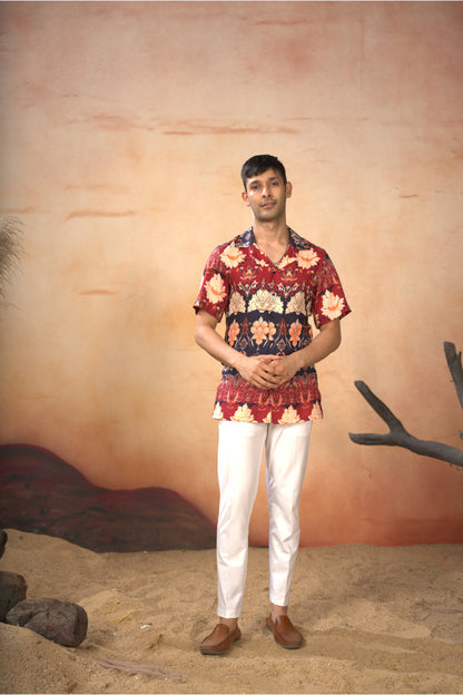 Blossom Print Cotton Shirt by Hilo Design